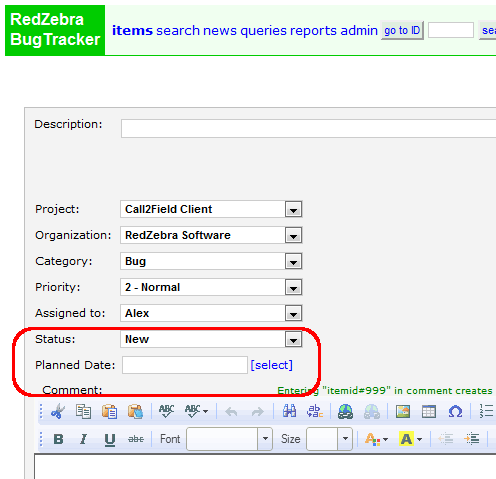 BugTracker.NET Planned Dates