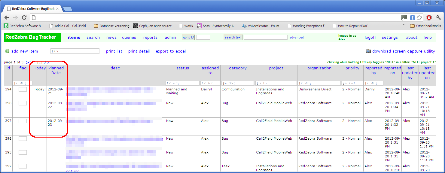 BugTracker.NET Planned Dates